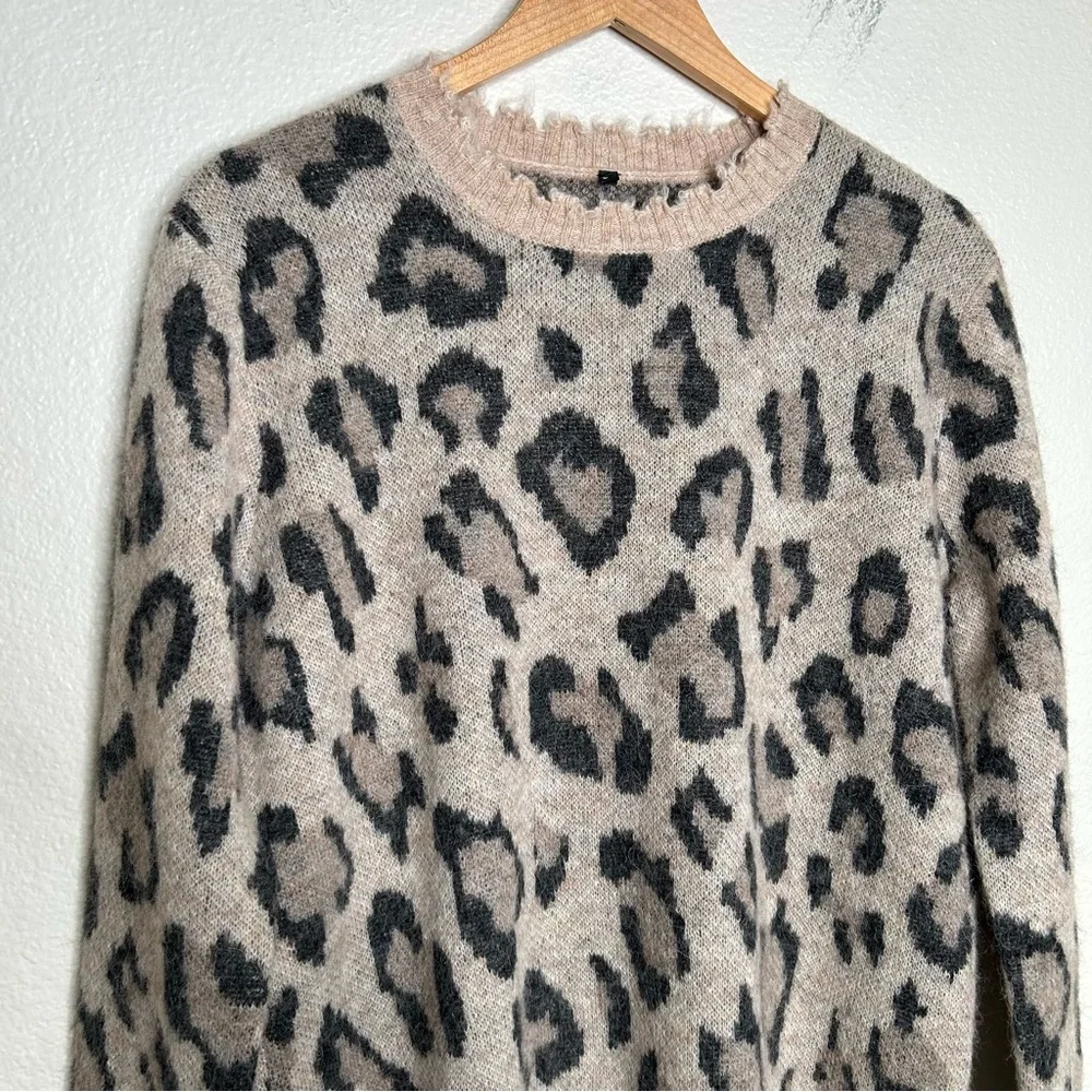 R13 Leopard Crewneck Sweater extra small